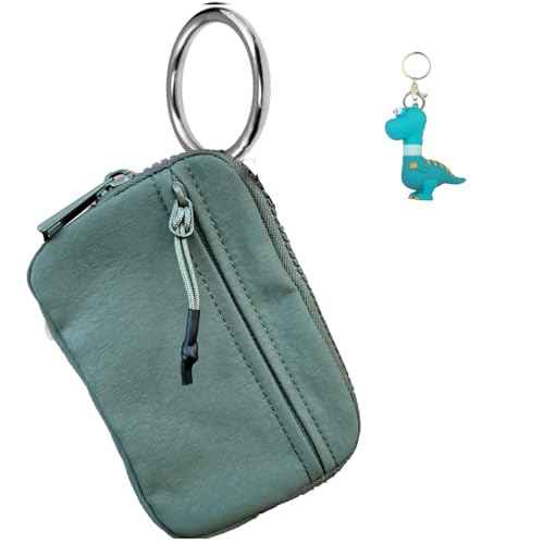 NIANE The Iris' Wallet, The Iris Pouch Wristlet, with Keychain Women's Waterproof Wristlet Bag Zip Card Case, Zip Card Case with ID Window, grün, Einheitsgröße von NIANE