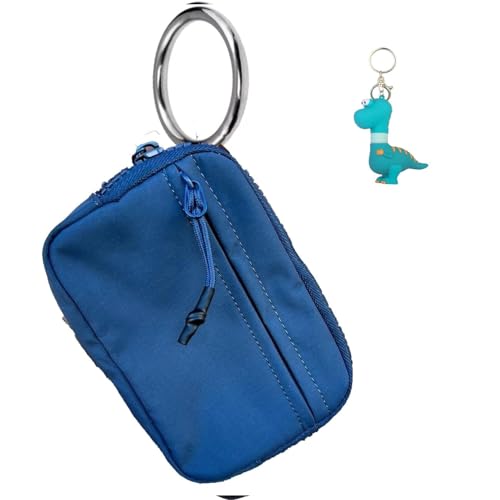 NIANE The Iris' Wallet, The Iris Pouch Wristlet,with Keychain Women's Waterproof Wristlet Bag Zip Card Case, Zip Card Case with ID Window, blau, Einheitsgröße von NIANE