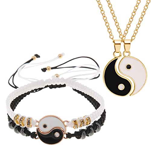 Pärchen Armband - Yin Yang Verstellbare Schnur, Freundschaft Bangle, Set Aus Halsketten Und Armbändern, Personalisierte Armbänder Für Paare Und Bester Freund von NIANOPKM