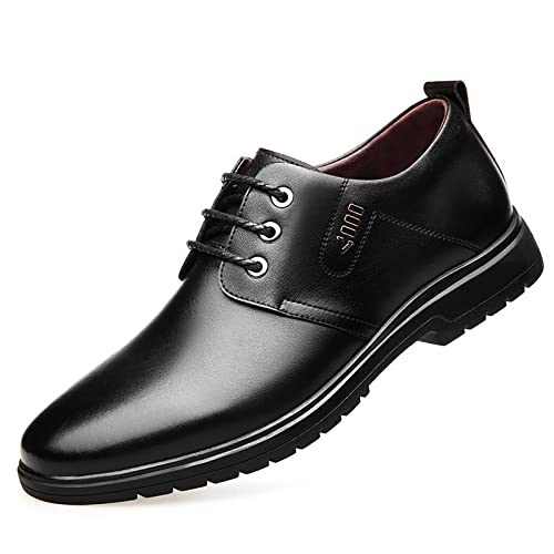 NIAVIS Anzugschuhe Business Herren, Lederschuhe Lackleder Hochzeit Derby Schnürschuhe Oxford Smoking Schuhe Herren Leder,schwarz,44 von NIAVIS