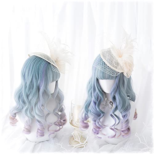 NIBEIWEISHOP Cosplay-Perücke Damen Synthetische Perücke Cosplay Perücke Natürliche Haar Lange Welle Perücke mit Pony Hitzebeständige Perücke Party-Perücke (Color : 6) von TOMYEUS