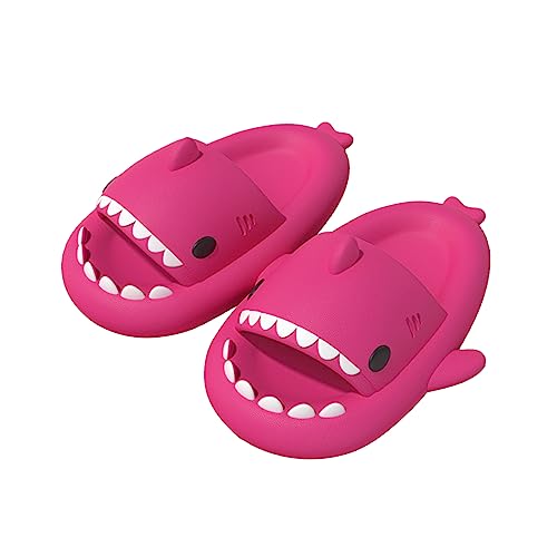 Hai Hausschuhe Kinder Shark Slippers Kids Sandalen Jungen Mädchen Cloud Rutschfest Slides Badeschuhe Lustig Haifisch Schlappen Sommer Strand Open Toe Sandalen Shower Shoes(Rosa,42/43EU,3.5CM) von NIBESSER