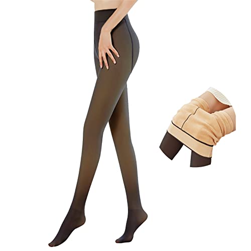 NIBESSER 2023 Damen Thermo Leggings Thermostrumpfhosen für damen Strumpfhose Verdickte Fleece Leggings Gefütterte Strümpfe Blickdicht Feinstrumpfhose Pantyhose Warm Winter, 220g von NIBESSER