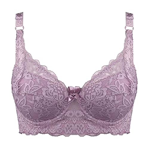 NIBESSER Dame Bügel BH Unterwäsche Regulierbar Voll-Cup Große Brüste Damen Ladyform Soft BH(Helllila，85C) von NIBESSER