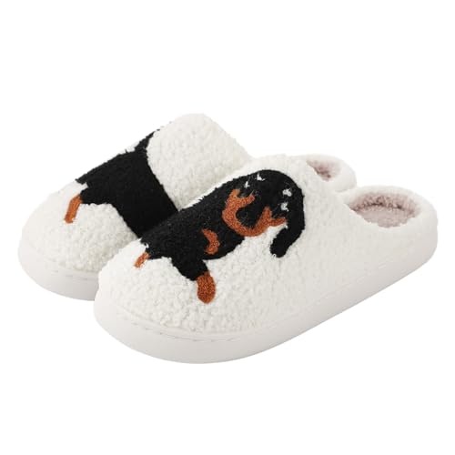 NIBESSER Hausschuhe Damen Plüsch Kuschelige Schlappen Rutschfeste Schuhe Warme Pantoletten Flauschige Bequeme Slippers Frauen und Männer Weihnachten Halloween Geschenke von NIBESSER
