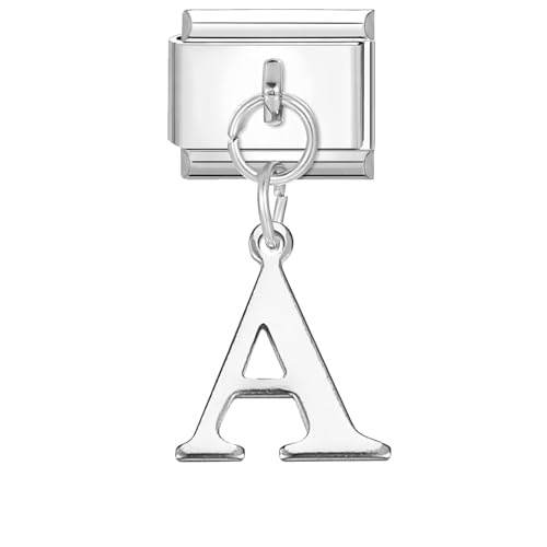 NIBESSER Italian Charm Bracelet Buchstaben A-Z Charms Anhänger DIY Abnehmbar Edelstahl Module für Italienische Armbänder, abnehmbare Module Armband Zubehör Geschenk von NIBESSER