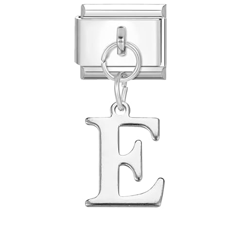 NIBESSER Italian Charm Bracelet Buchstaben A-Z Charms Anhänger DIY Abnehmbar Edelstahl Module für Italienische Armbänder, abnehmbare Module Armband Zubehör Geschenk von NIBESSER