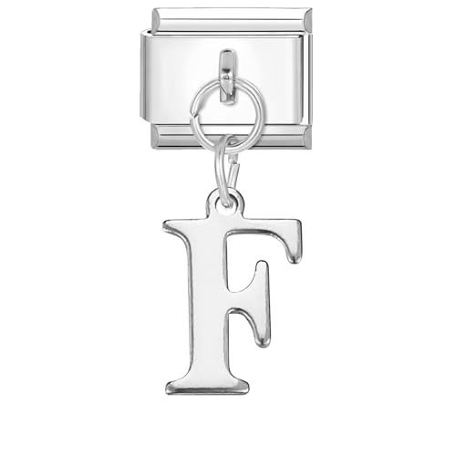 NIBESSER Italian Charm Bracelet Buchstaben A-Z Charms Anhänger DIY Abnehmbar Edelstahl Module für Italienische Armbänder, abnehmbare Module Armband Zubehör Geschenk von NIBESSER