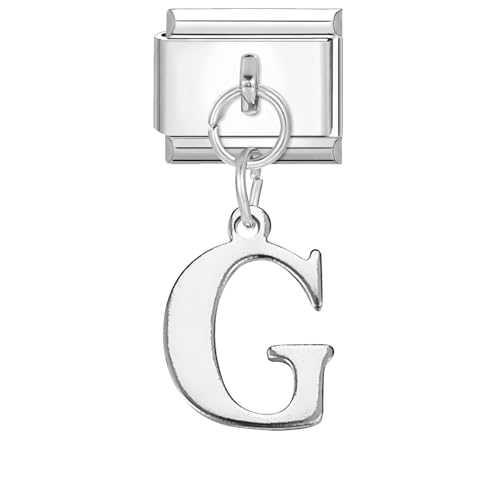 NIBESSER Italian Charm Bracelet Buchstaben A-Z Charms Anhänger DIY Abnehmbar Edelstahl Module für Italienische Armbänder, abnehmbare Module Armband Zubehör Geschenk von NIBESSER