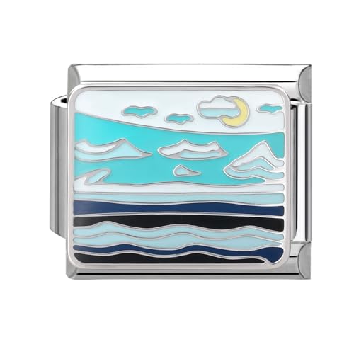 NIBESSER Italian Charms Module Ozean-Serie Charms Set 9mm Abnehmbar Italienisches Charm Armband Zubehör Mädchen Jugendlich Geschenk von NIBESSER