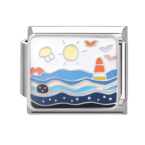 NIBESSER Italian Charms Module Ozean-Serie Charms Set 9mm Abnehmbar Italienisches Charm Armband Zubehör Mädchen Jugendlich Geschenk von NIBESSER