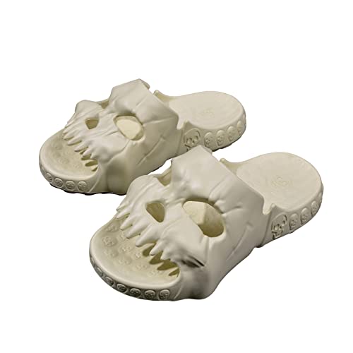 NIBESSER Lustige Totenkopf Hausschuhe Cloud Skull Slippers Badelatschen Slides Sommer Rutschfeste Cloud Slippers von NIBESSER