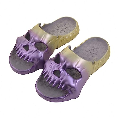 NIBESSER Lustige Totenkopf Hausschuhe Cloud Skull Slippers Badelatschen Slides Sommer Rutschfeste Cloud Slippers von NIBESSER