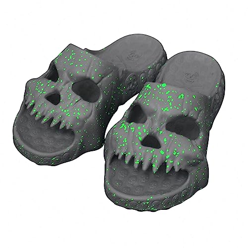 NIBESSER Lustige Totenkopf Hausschuhe Cloud Skull Slippers Badelatschen Slides Sommer Rutschfeste Cloud Slippers von NIBESSER