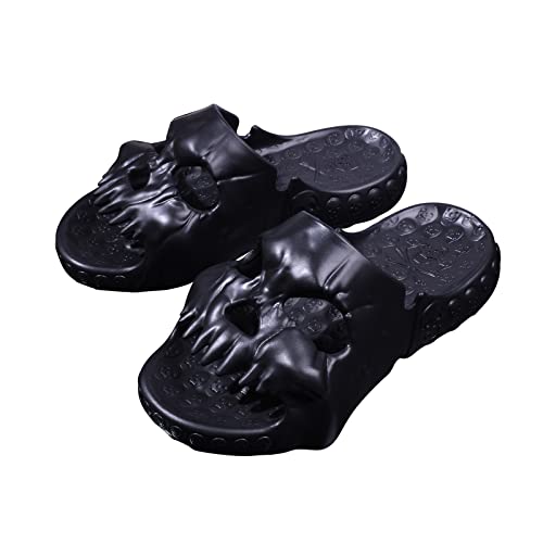 NIBESSER Lustige Totenkopf Hausschuhe Cloud Skull Slippers Badelatschen Slides Sommer Rutschfeste Cloud Slippers von NIBESSER