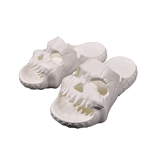 NIBESSER Lustige Totenkopf Hausschuhe Cloud Skull Slippers Badelatschen Slides Sommer Rutschfeste Cloud Slippers von NIBESSER