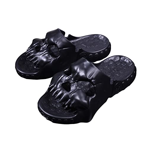 NIBESSER Lustige Totenkopf Hausschuhe Damen Herren Skull Slides Badelatschen Sommer Rutschfeste Cloud Slippers Indoor Outdoor von NIBESSER