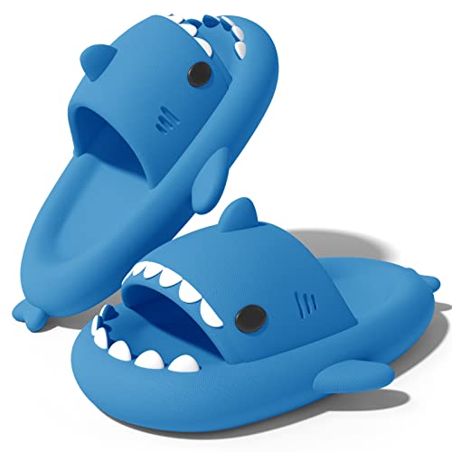 NIBESSER Shark Slides 2024 Niedliche Hai Hausschuhe für Damen Shark Slippers Herren Weich rutschfest Badelatchen für Damen Schlappy Schlappen Open Toe Slides von NIBESSER