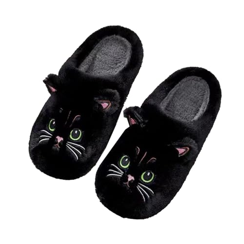 NIBESSER Tiere Hausschuhe Damen Herren Katze Plüsch Warme Winter Pantoffeln Flaumig Schafe Slippers Niedliche Bequeme Hausschuhe Cartoon Kuschelige Warme Schuhe Kawaii Rutschfeste Hausschuhe von NIBESSER