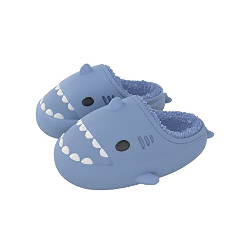 Unisex Shark Slippers Winter Hai Hausschuhe Damen Winter Pantoffeln Rutschfest Wasserdicht Cloud Slides Hausschuhe Bequeme Flauschige Slippers für Damen Herren von NIBESSER