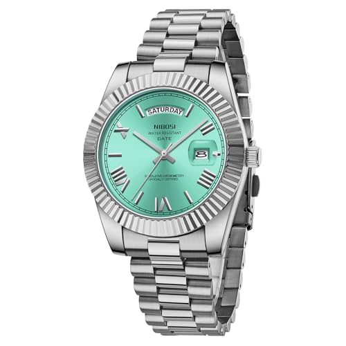 NIBOSI Herrenuhr Armbanduhr Herren Analoge Quarzuhr Edelstahl Uhren für Herren Männer wasserdichte Business Casual Klassiker Watch mit Tag und Datumsanzeige von NIBOSI