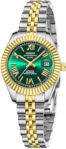 NIBOSI Uhren für Frauen Analog Quarz Wasserdicht Damen Armbanduhren mit Datum Zierlich Mode Luxus Edelstahl Uhr für kleine Handgelenke Weiblich Elegantes Kleid Damenuhr von NIBOSI