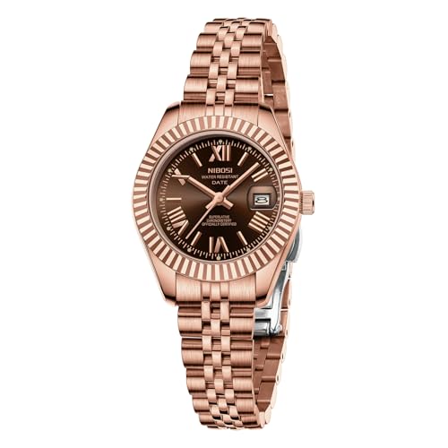 NIBOSI Uhren für Frauen Analog Quarz Wasserdicht Damen Armbanduhren mit Datum Zierlich Mode Luxus Edelstahl Uhr für kleine Handgelenke Weiblich Elegantes Kleid Damenuhr NIBOSI Uhren für Frauen Analog Quarz Wasserdicht Damen Armbanduhren mit Datum Zierlich Mode Luxus Edelstahl Uhr für kleine Handgelenke Weiblich Elegantes Kleid Damenuhr von NIBOSI