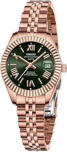 NIBOSI Uhren für Frauen Analog Quarz Wasserdicht Damen Armbanduhren mit Datum Zierlich Mode Luxus Edelstahl Uhr für kleine Handgelenke Weiblich Elegantes Kleid Damenuhr von NIBOSI
