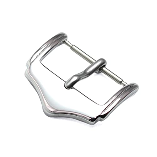 NIBOTT 16 18 20 22mm Uhr Schnalle Silber poliert Edelstahl Mode Armbands Gurtverschluss Uhr Zubehör(16mm) von NIBOTT