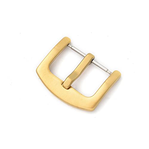 NIBOTT 16mm 18mm 20mm 22mm 24mm 26mm Edelstahl Pin Schnalle Armband Männer Frauen Solide Metall Uhr Band Strap Verschluss Zubehör (Color : Gold, Size : 16mm) von NIBOTT