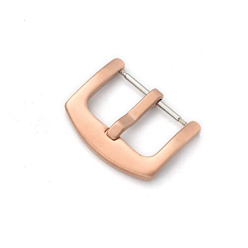 NIBOTT 16mm 18mm 20mm 22mm 24mm 26mm Edelstahl Pin Schnalle Armband Männer Frauen Solide Metall Uhr Band Strap Verschluss Zubehör (Color : Rose gold, Size : 24mm) von NIBOTT