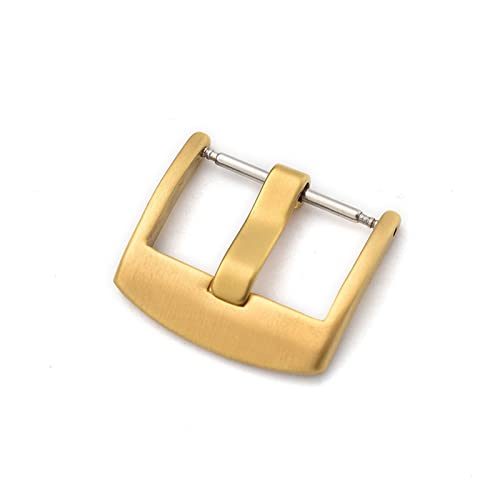 NIBOTT 16mm 18mm 20mm 22mm 24mm Edelstahl Watch Pin Schnalle Männer Frauen Universal Metall Uhrenband Verschluss Zubehör Silber schwarz (Color : Gold, Size : 16mm) von NIBOTT