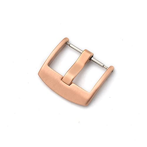 NIBOTT 16mm 18mm 20mm 22mm 24mm Edelstahl Watch Pin Schnalle Männer Frauen Universal Metall Uhrenband Verschluss Zubehör Silber schwarz (Color : Rose gold, Size : 22mm) von NIBOTT