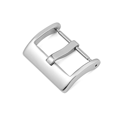 NIBOTT 2 stücke Edelstahl Uhrenarmbandschnalle 16mm 18mm 20mm 22mm Feste Poliert Metall Armband Verschlussband Zubehör Silber Gold (Color : A Silver, Size : 18mm) von NIBOTT