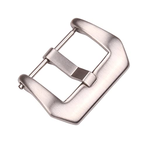 NIBOTT 20mm 22mm 24mm Uhr Schnalle Edelstahl Silber gebürstete Uhrenarmband Strap Pre V Schraube Pin Schnalle Fit for Panerai (Color : Silver, Size : 24mm) von NIBOTT