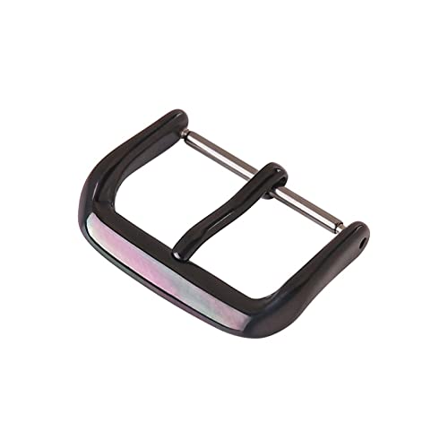 NIBOTT 316L Edelstahl Watch Buckle12 14 16 18 20 22 mm Ersatz for Marke Schnalle Watch Verschlusszubehör UTHAI T18. (Color : Black buckle, Size : 14mm) von NIBOTT