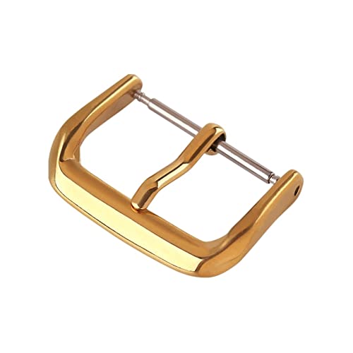 NIBOTT 316L Edelstahl Watch Buckle12 14 16 18 20 22 mm Ersatz for Marke Schnalle Watch Verschlusszubehör UTHAI T18. (Color : Gold buckle, Size : 10mm) von NIBOTT