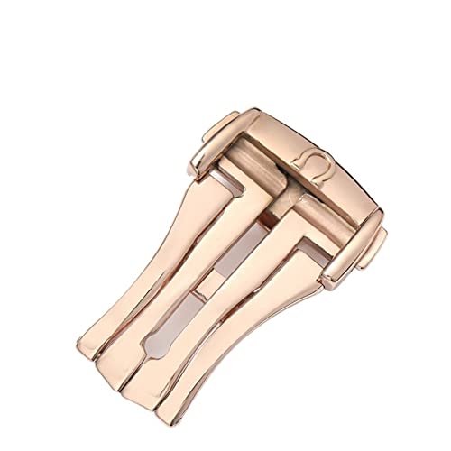 NIBOTT Edelstahl 16 18 20 mm Ersatz for Omega Watch Watch-Verschlusszubehör Watch-Schnalle Uthai T17. (Color : Rose gold, Size : 16mm) von NIBOTT