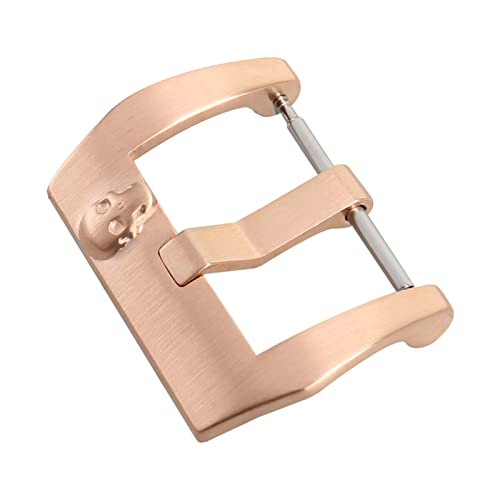 NIBOTT Edelstahl-Uhr-Schließer 16mm 18mm 20mm 22mm 24mm schwarzer silberner rosafarbengolduhrschnalle for uhrband (Color : Rose Gold, Size : 24mm) von NIBOTT