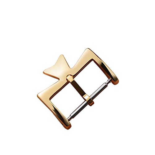 NIBOTT Edelstahl-Watch-Verschluss fit for Vc. Fit for Vacher-Uhr-Uhr-Schnallen constantin 1 6mm 18mm. Silberfarbener goldener rosafarbener Gold-Metall-Pin-Verschluss (Color : Gold, Size : 14mm) von NIBOTT