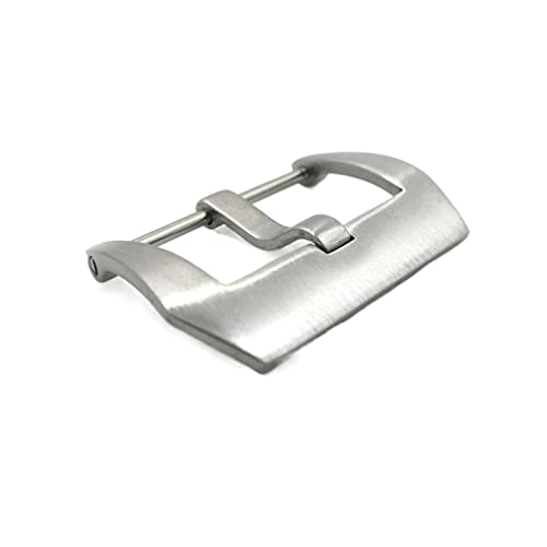 NIBOTT Gebürstet silber schwarz edelstahl uhrband schraube pin schnalle for uhrverschluss schnallen zubehör 22mm 24mm 26mm (Color : Silver brushed, Size : 26mm) von NIBOTT