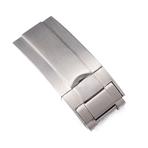 NIBOTT Passen PRO Rolex 1. 6mm 18mm. Edelstahl-Uhr-Uhr-Schnalle-Riemen-Verschluss-Zubehör-Schnalle ohne logo gebürstete Metall-Armband (Color : 18mm Luster logo) von NIBOTT
