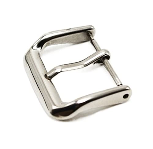 NIBOTT T03 Metalluhrschnalle 18-26mm Männer Armbandband Silber schwarz gebürstet 316L Edelstahlverschluss Zubehör (Color : Silver, Size : 14mm) von NIBOTT