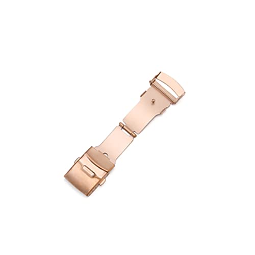 NIBOTT T08 Edelstahl Doppelpresse Sicherheitsuhr Zubehör Anschluss Universal Faltschnalle (Color : Rose gold, Size : 20mm) von NIBOTT