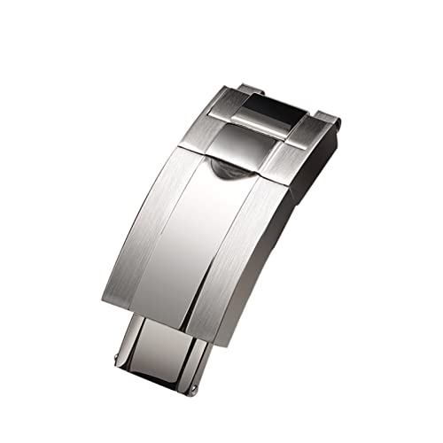 NIBOTT Übersehen Schnalle fit for Rolex Fit for Daytona Yacht-Master fit for Submariner Armband Edelstahl Faltschnalle Watch Zubehör Mann Watch Verschluss(Silver) von NIBOTT