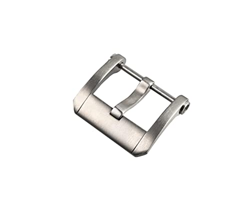 NIBOTT Uhr Band Pin Schnalle Titan 20mm Uhrenarmband Gurt Verschluss Silber Spritzand gebürstet Uhr Zubehör for San Martin (Color : Silver Brushed) von NIBOTT