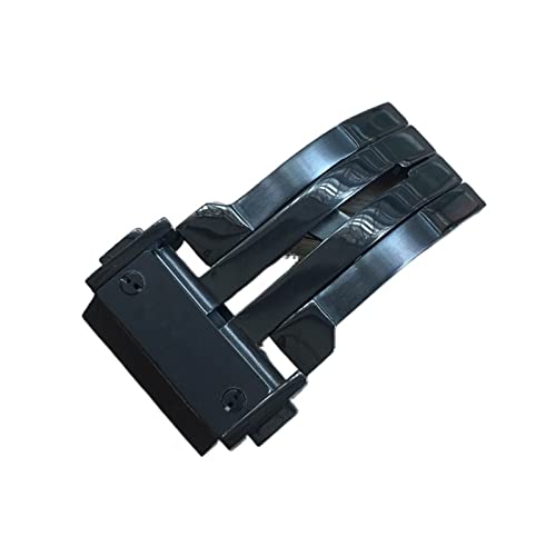 NIBOTT Uhrenarmband Edelstahlschnalle Fit for Hublot Fit for Fusion Fit for klassische Fit for Big Bang King Power Series Uhr Faltschließe 18mm20mm22mm24mm (Color : Black, Size : 18mm Without logo) von NIBOTT