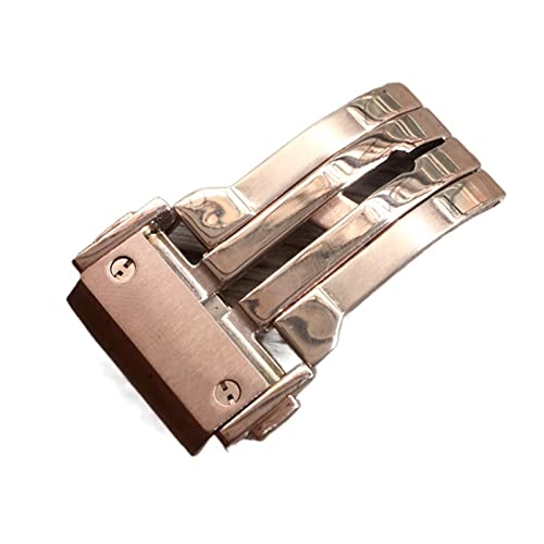 NIBOTT Uhrenarmband Edelstahlschnalle Fit for Hublot Fit for Fusion Fit for klassische Fit for Big Bang King Power Series Uhr Faltschließe 18mm20mm22mm24mm (Color : Rose gold, Size : 20mm Without lo von NIBOTT