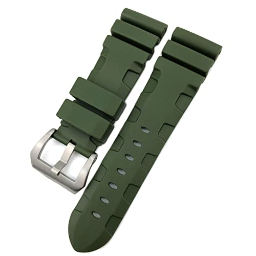 NIBYQ Gummi-Uhrenarmband, 22 mm, 24 mm, 26 mm, Silikon-Uhrenarmband für Panerai Submersible Luminor PAM wasserdichtes Armband, 26mm black buckle, Achat von NIBYQ