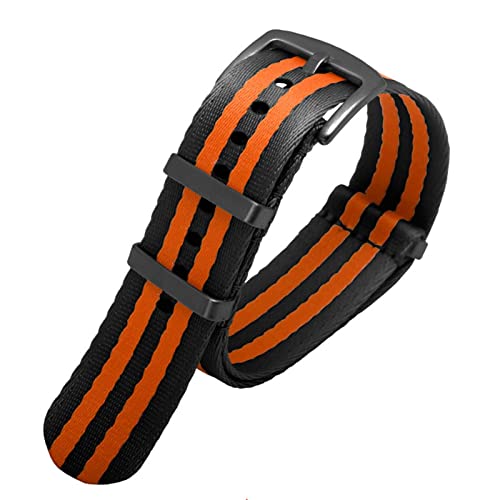 NIBYQ Hochwertiges 20 mm 22 mm Sicherheitsgurt-Uhrenarmband aus Nylon für Seiko Mido 007 James Bond Militär-gestreifte Ersatz-Herrenuhr, 22 mm, Achat von NIBYQ